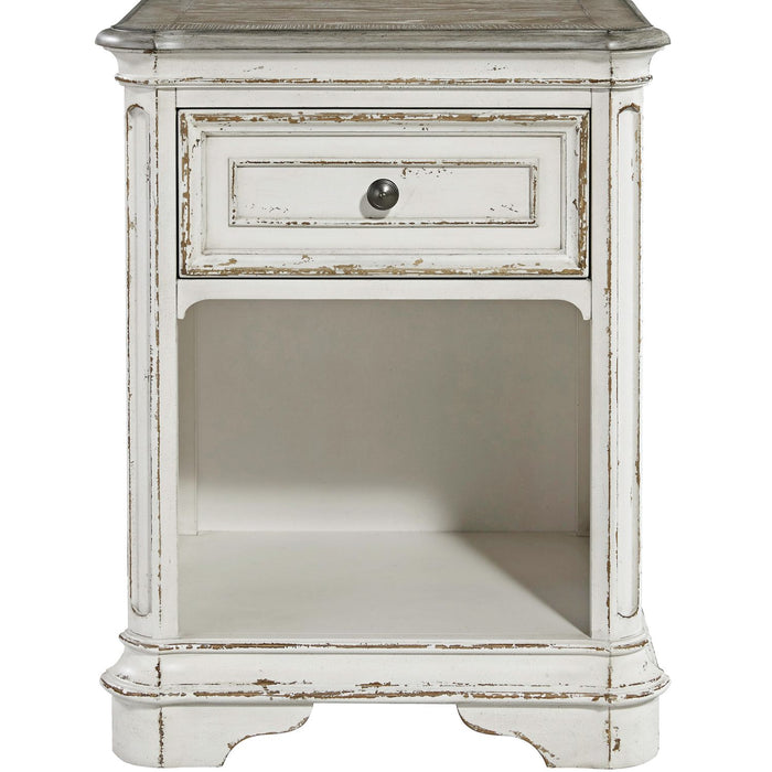 Magnolia Manor 1 Drawer Night Stand in Antique White - Furniture 4 Less (Jacksonville, NC)