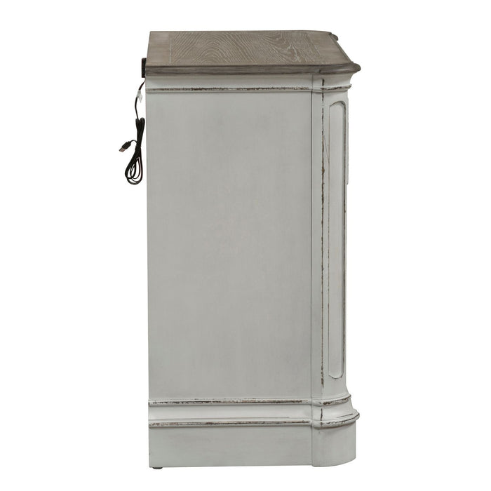 Magnolia Manor 3 Drawer Bedside Chest in Antique White - Furniture 4 Less (Jacksonville, NC)