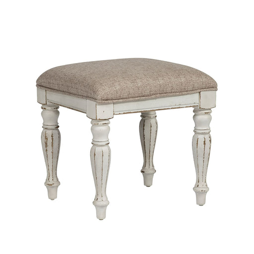 Magnolia Manor Vanity Stool in Antique White - Furniture 4 Less (Jacksonville, NC)