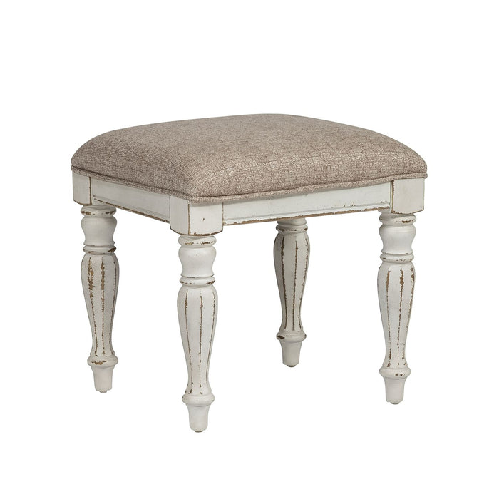 Magnolia Manor Vanity Stool in Antique White - Furniture 4 Less (Jacksonville, NC)