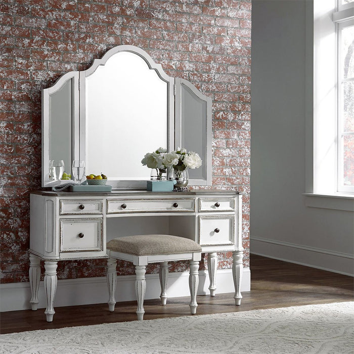 Liberty Magnolia Manor Vanity Stool in Antique White - Furniture 4 Less (Jacksonville, NC)