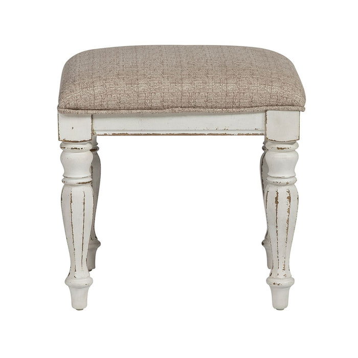 Magnolia Manor Vanity Stool in Antique White - Furniture 4 Less (Jacksonville, NC)