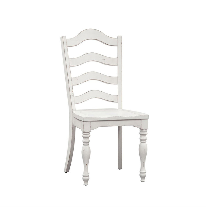Liberty Furniture Magnolia Manor Ladder Back Side Chair in Antique White (Set of 2)