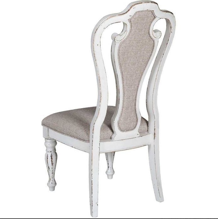 Liberty Furniture Magnolia Manor Upholstered Splat Back Side Chair in Antique White (Set of 2) - Furniture 4 Less (Jacksonville, NC)