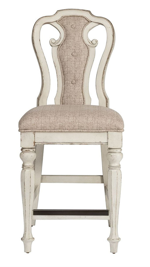 Liberty Furniture Magnolia Manor Upholstered Counter Height Chair in Antique White (Set of 2) - Furniture 4 Less (Jacksonville, NC)