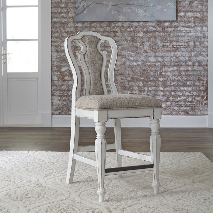 Liberty Furniture Magnolia Manor Upholstered Counter Height Chair in Antique White (Set of 2) - Furniture 4 Less (Jacksonville, NC)