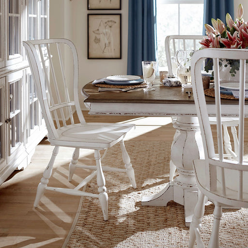 Magnolia Manor 9 Piece Double Pedestal Table Set - Furniture 4 Less (Jacksonville, NC)
