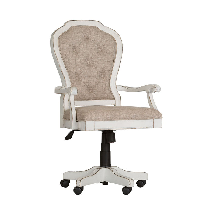 Magnolia Manor Jr Executive Desk Chair in Antique White - Furniture 4 Less (Jacksonville, NC)