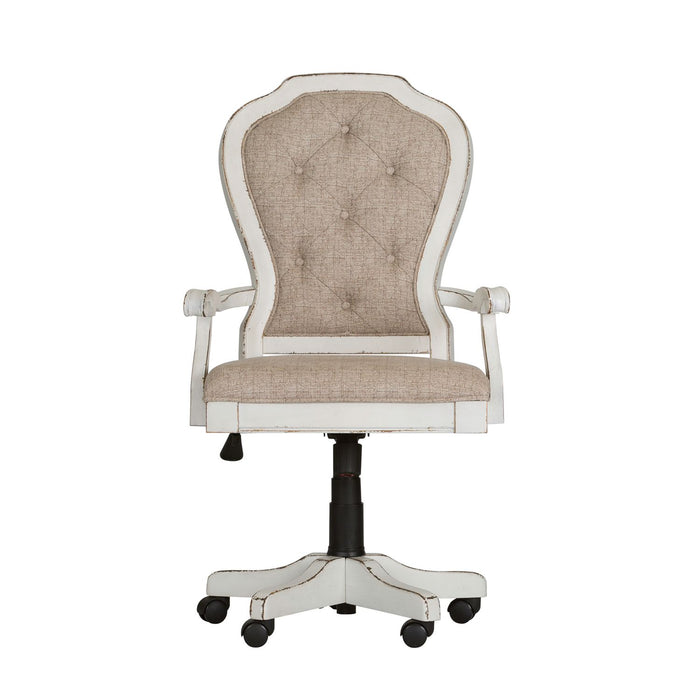 Magnolia Manor Jr Executive Desk Chair in Antique White - Furniture 4 Less (Jacksonville, NC)