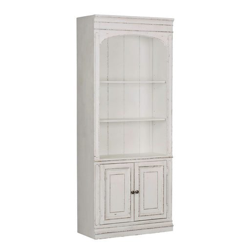 Magnolia Manor Bunching Bookcase in Antique White - Furniture 4 Less (Jacksonville, NC)