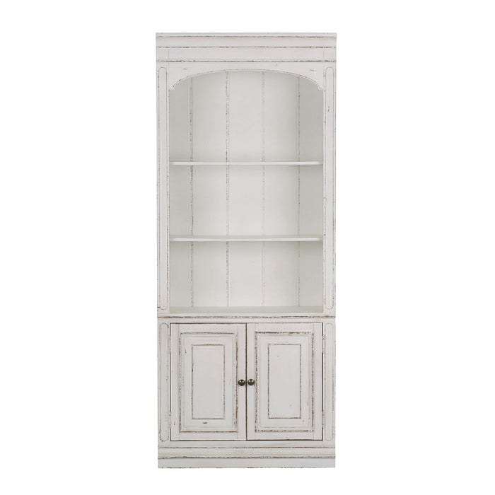Magnolia Manor Bunching Bookcase in Antique White - Furniture 4 Less (Jacksonville, NC)