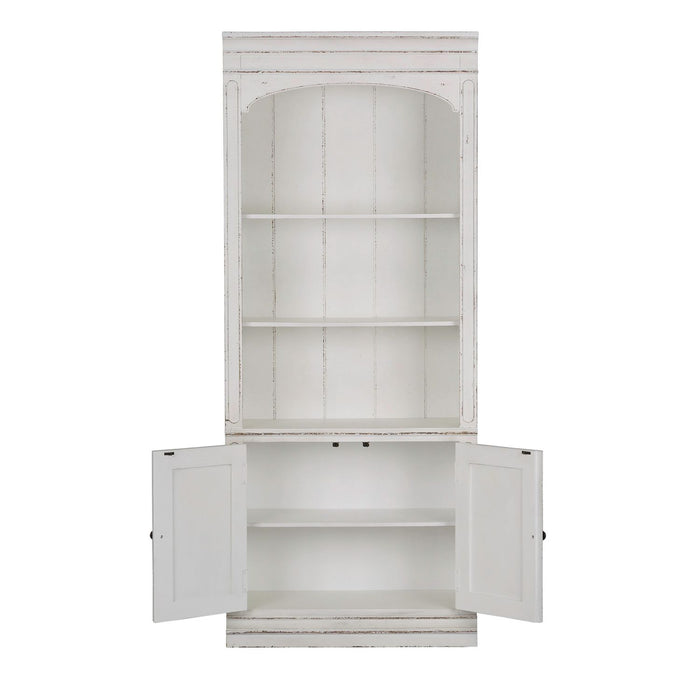 Magnolia Manor Bunching Bookcase in Antique White - Furniture 4 Less (Jacksonville, NC)