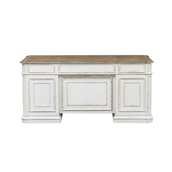 Liberty Magnolia Manor Jr Executive Desk in Antique White 244-HOJ-DSK - Furniture 4 Less (Jacksonville, NC)