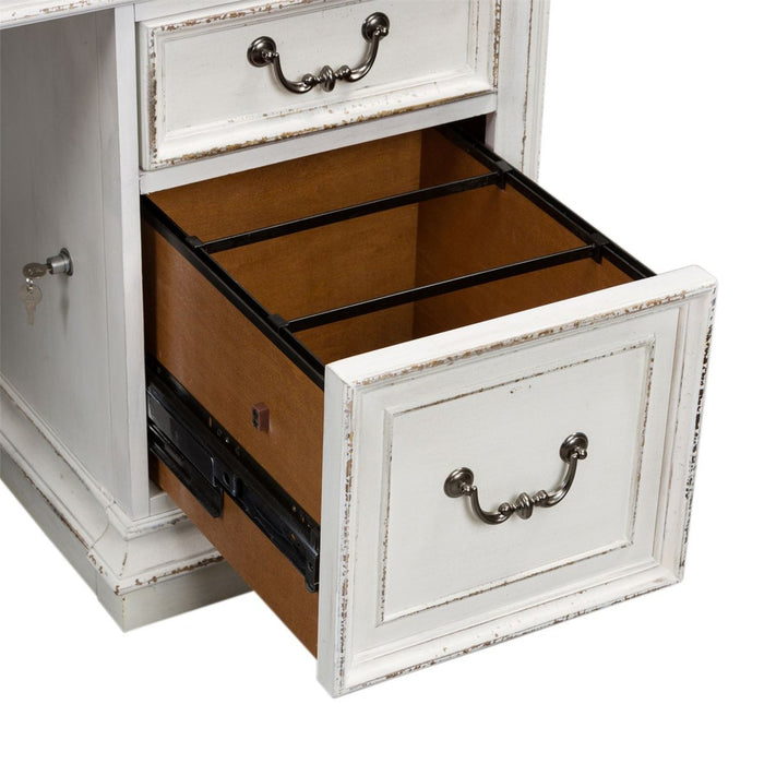 Liberty Magnolia Manor Jr Executive Desk in Antique White 244-HOJ-DSK - Furniture 4 Less (Jacksonville, NC)