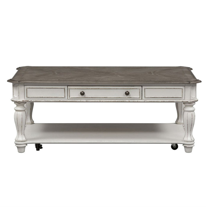 Liberty Magnolia Manor Rectangular Cocktail Table in Antique White - Furniture 4 Less (Jacksonville, NC)