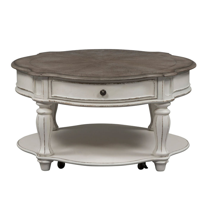 Magnolia Manor Round Cocktail Table - Furniture 4 Less (Jacksonville, NC)