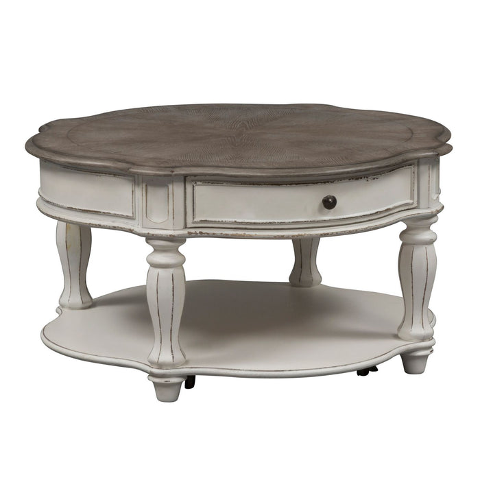 Magnolia Manor Round Cocktail Table - Furniture 4 Less (Jacksonville, NC)
