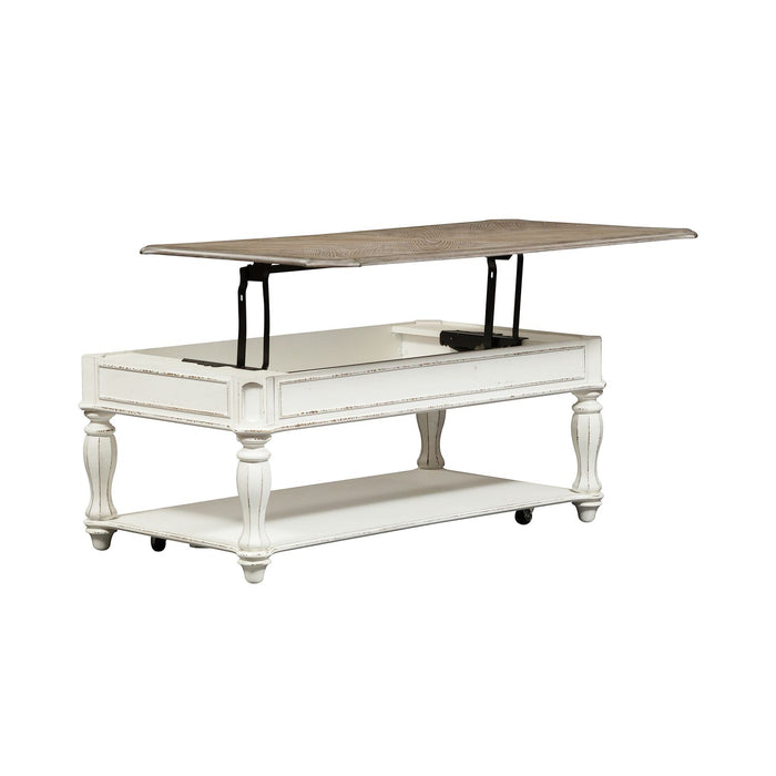 Magnolia Manor Lift Top Cocktail Table in Antique White - Furniture 4 Less (Jacksonville, NC)