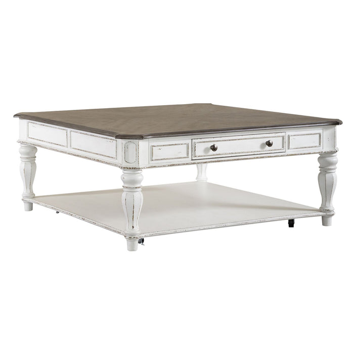 Magnolia Manor Oversized Square Cocktail Table - Furniture 4 Less (Jacksonville, NC)
