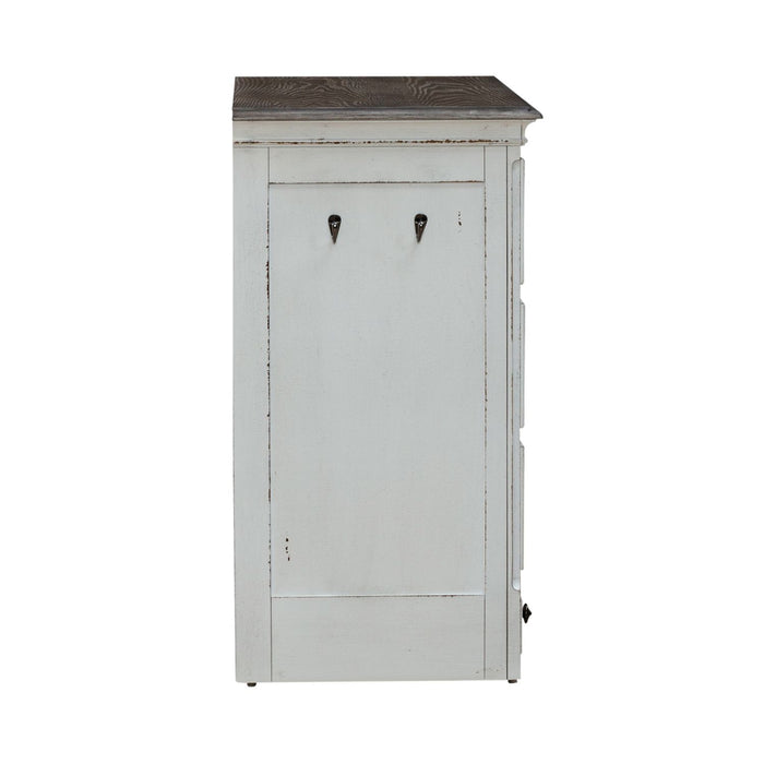 Liberty Furniture Magnolia Manor Pet Feeder Cabinet in Antique White & Weathered Bark EST SHIP TIME APPX 4 WEEKS - Furniture 4 Less (Jacksonville, NC)