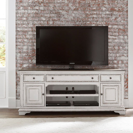 Liberty Magnolia Manor Entertainment TV Stand in Antique White - Furniture 4 Less (Jacksonville, NC)