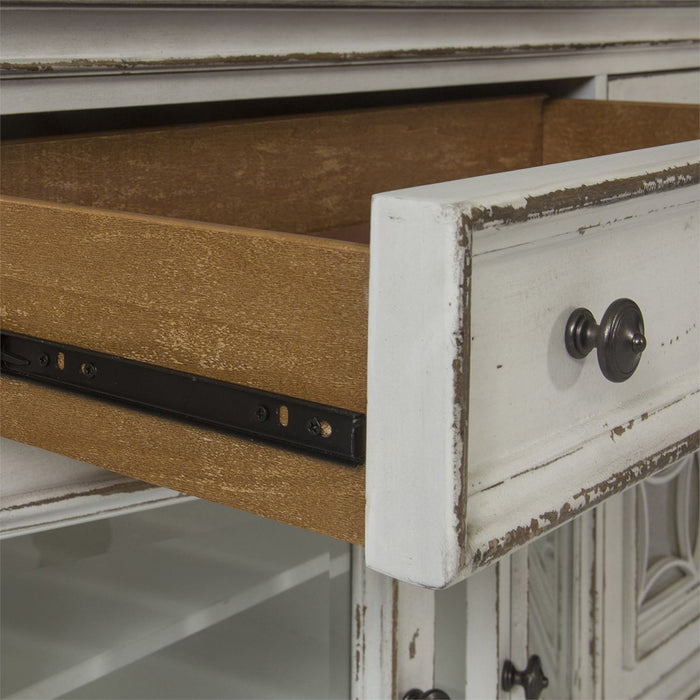 Liberty Magnolia Manor Entertainment TV Stand w/Hutch in Antique White - Furniture 4 Less (Jacksonville, NC)