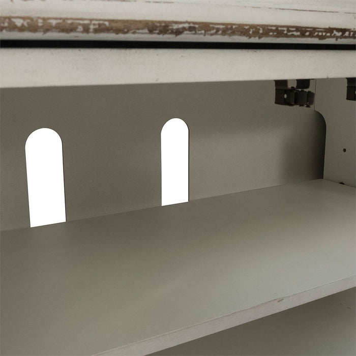 Liberty Magnolia Manor Entertainment TV Stand w/Hutch in Antique White - Furniture 4 Less (Jacksonville, NC)