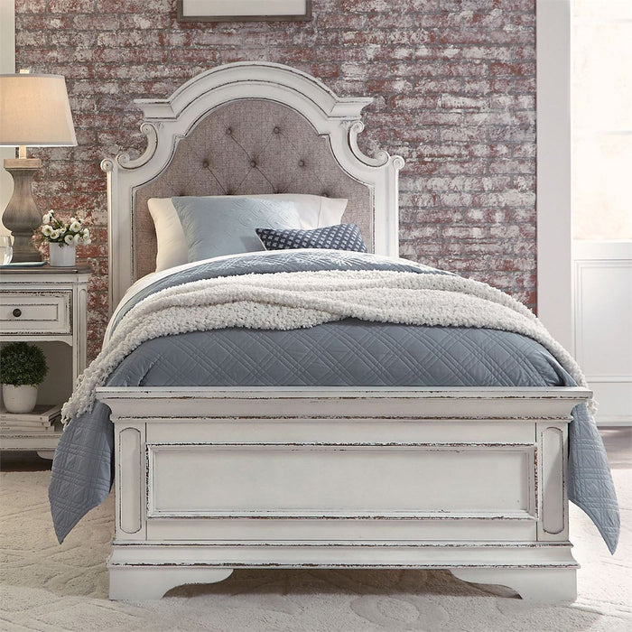 Liberty Magnolia Manor Twin Upholstered Bed in Antique White - Furniture 4 Less (Jacksonville, NC)