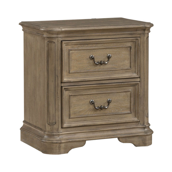 Magnolia Manor II 2 Drawer Nightstand in Weathered Bisque - Furniture 4 Less (Jacksonville, NC)