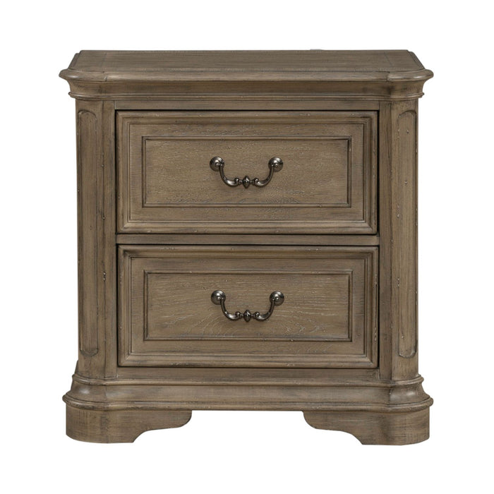 Magnolia Manor II 2 Drawer Nightstand in Weathered Bisque - Furniture 4 Less (Jacksonville, NC)