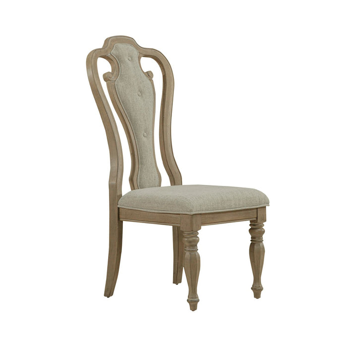 Liberty Furniture Magnolia Manor Splat Back Upholstered Side Chair (RTA) (Set of 2) in Weathered Bisque image