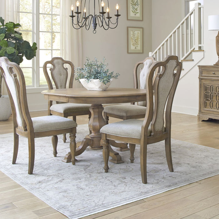 Liberty Furniture Magnolia Manor Pedestal Dining Table in Weathered Bisque - Furniture 4 Less (Jacksonville, NC)