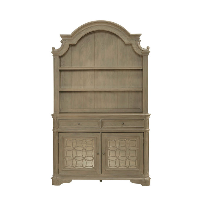 Liberty Furniture Magnolia Manor Buffet with Hutch in Weathered Bisque - Furniture 4 Less (Jacksonville, NC)