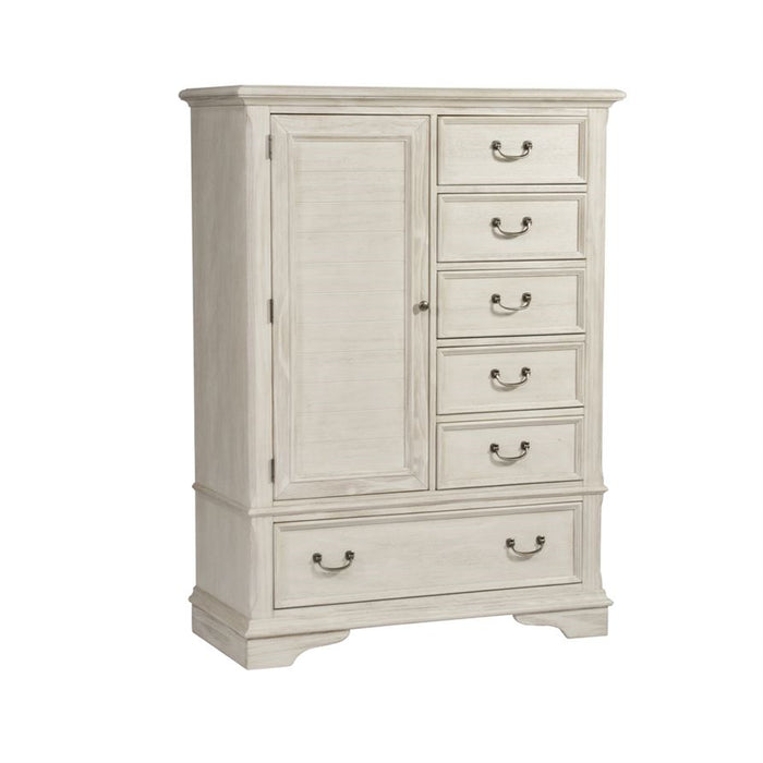 Liberty Funiture Bayside Gentleman's Chest in Antique White - Furniture 4 Less (Jacksonville, NC)