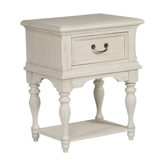 Liberty Funiture Bayside Leg Nightstand in Antique White - Furniture 4 Less (Jacksonville, NC)