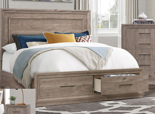 Liberty Furniture Horizons Queen Panel Storage Bed with HB Lights in Graystone - Furniture 4 Less (Jacksonville, NC)