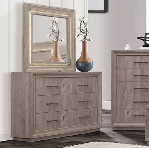 Liberty Furniture Horizons Lighted Mirror in Graystone - Furniture 4 Less (Jacksonville, NC)