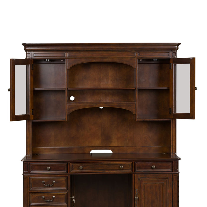 Brayton Manor Jr Executive Credenza Hutch in Cognac - Furniture 4 Less (Jacksonville, NC)