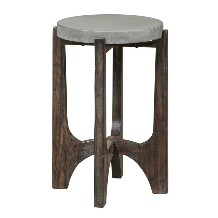 Cascade Chair Side Table in Wire Brush Rustic Brown - Furniture 4 Less (Jacksonville, NC)