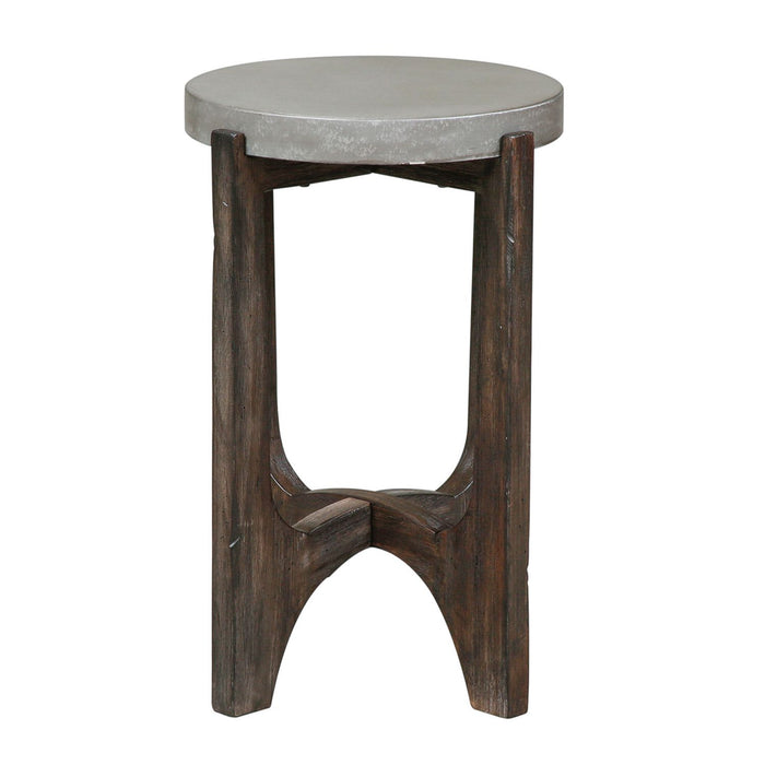 Cascade Chair Side Table in Wire Brush Rustic Brown - Furniture 4 Less (Jacksonville, NC)