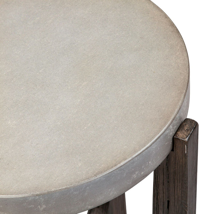 Cascade Chair Side Table in Wire Brush Rustic Brown - Furniture 4 Less (Jacksonville, NC)