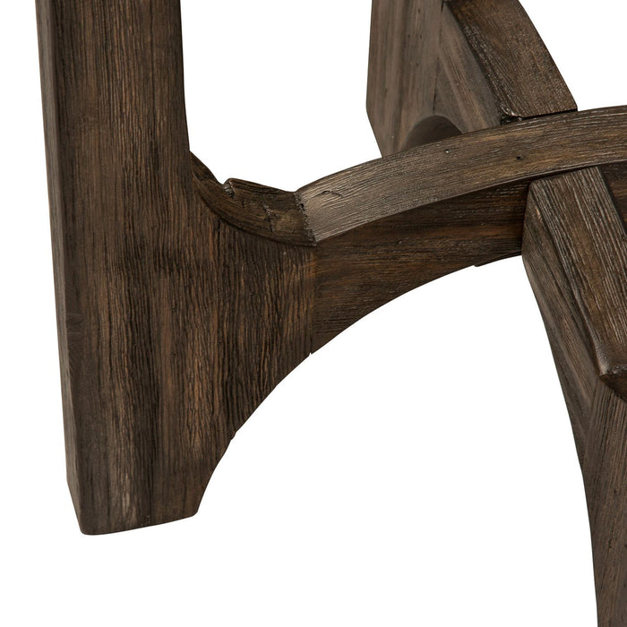 Cascade Chair Side Table in Wire Brush Rustic Brown - Furniture 4 Less (Jacksonville, NC)