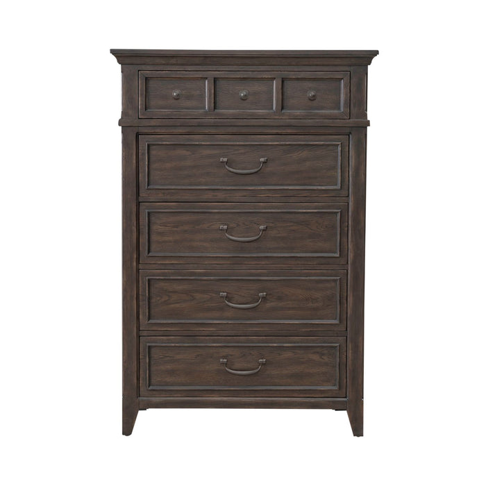 Paradise Valley 5 Drawer Chest in Saddle Brown - Furniture 4 Less (Jacksonville, NC)
