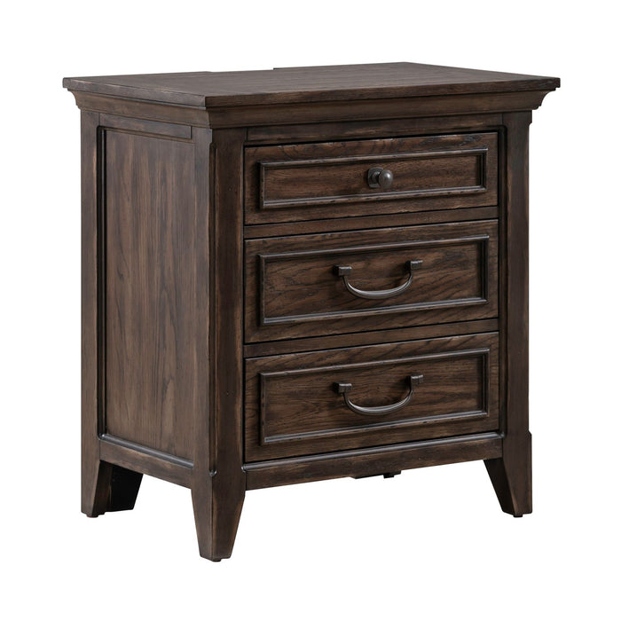 Paradise Valley Nightstand with Charging Station in Saddle Brown - Furniture 4 Less (Jacksonville, NC)