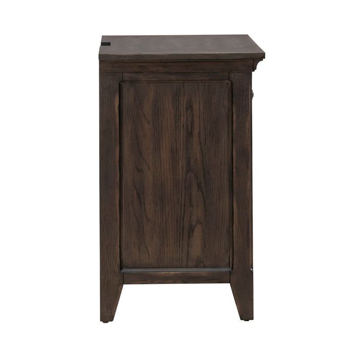 Paradise Valley Nightstand with Charging Station in Saddle Brown - Furniture 4 Less (Jacksonville, NC)