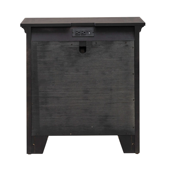 Paradise Valley Nightstand with Charging Station in Saddle Brown - Furniture 4 Less (Jacksonville, NC)