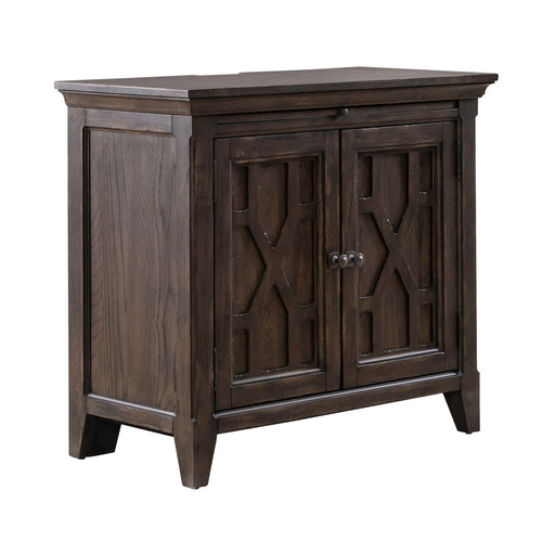 Paradise Valley 2 Door Bedside Chest with Charging Station in Saddle Brown - Furniture 4 Less (Jacksonville, NC)