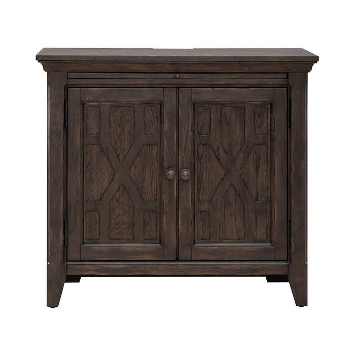 Paradise Valley 2 Door Bedside Chest with Charging Station in Saddle Brown - Furniture 4 Less (Jacksonville, NC)