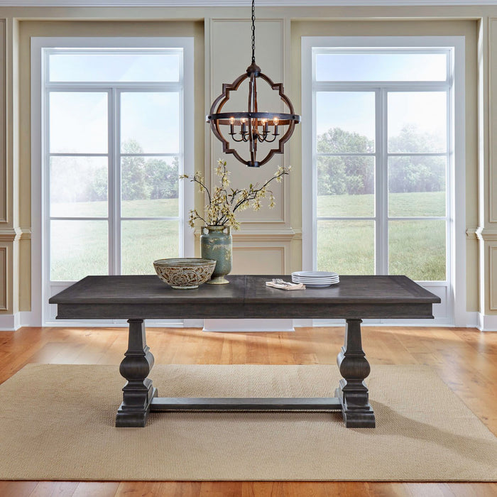 Paradise Valley Trestle Table Set - Furniture 4 Less (Jacksonville, NC)