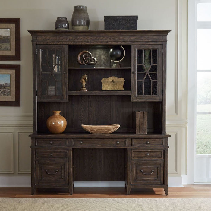 Liberty Furniture Paradise Valley Credenza & Hutch in Saddle Brown - Furniture 4 Less (Jacksonville, NC)